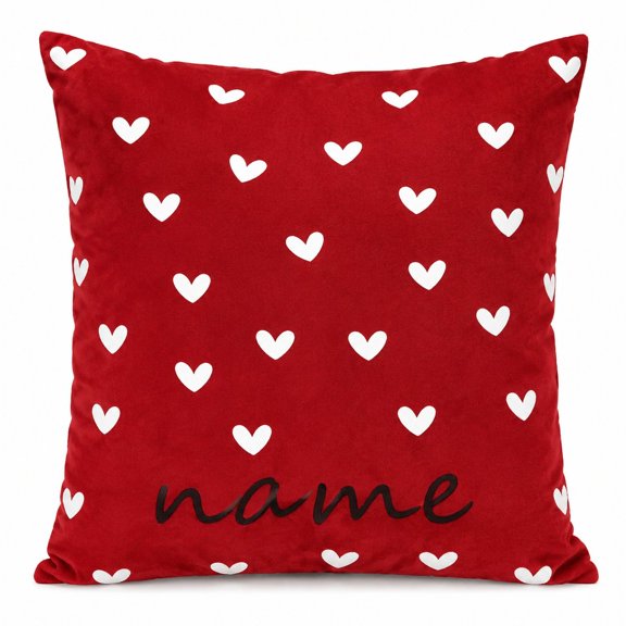 Custom Name Pillow Cover, Pillow Case with Heart, themed Design, Ideal Personalized Gift for Partner on Valentine's Day, Home Decor 16x16 Inch