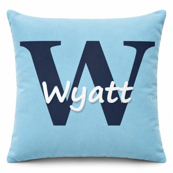 Custom Name Pillow Cover, Pillow Case with Initial Letter Design, Personalized Gift for Family and Friends, Home Decor 16x16 Inch