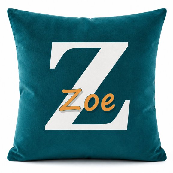 Custom Name Pillow Cover, Pillow Case with Initial Letter Design, Personalized Gift for Family and Friends, Home Decor 16x16 Inch