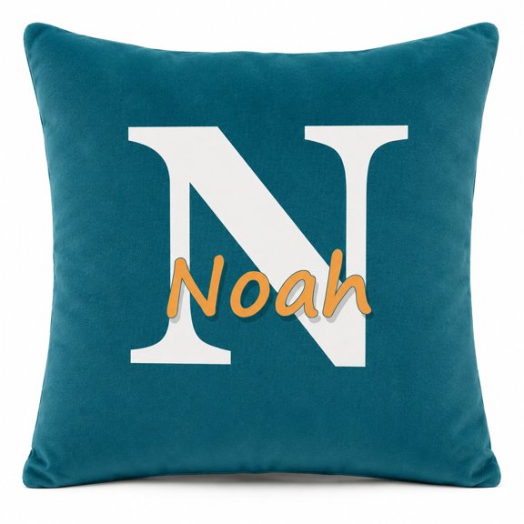 Custom Name Pillow Cover, Pillow Case with Initial Letter Personalization, Thoughtful Gift for Family and Friends, Home Decor 16x16 Inch