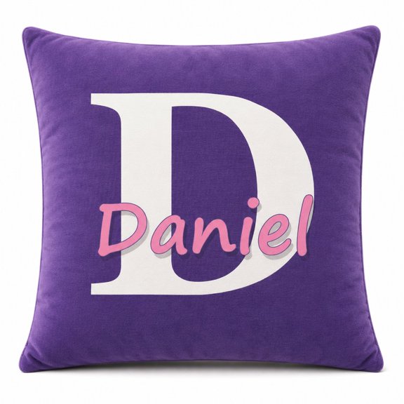 Custom Name Pillow Cover, Pillow Case with Initial Letter, Personalized Gift for Family, Home Decor 16x16 Inch