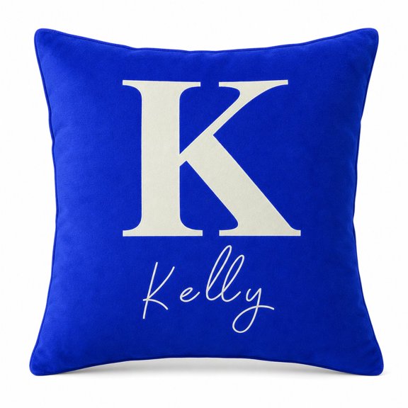 Custom Name Pillow Cover, Pillow Case with Initial and Name Personalization, Personalized Gift for Family and Friends, Home Decor 24x24 Inch