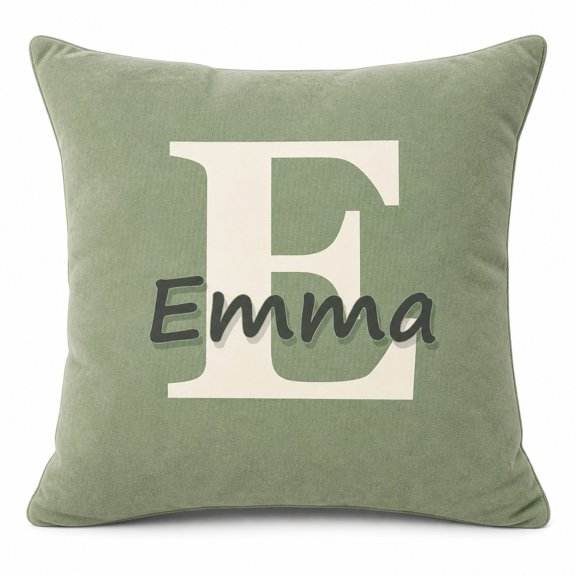 Custom Name Pillow Cover, Pillow Case with Personalized Initial Design, Personalized Gift for Family Member, Home Decor 16x16 Inch