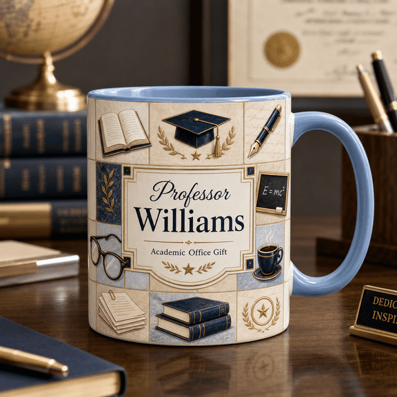 Custom Name Professor Mug, 3D Effect Mug for Personalized Academic Office Gift