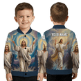thumbnail image 1 of Custom Name Religious Faith Printed Baseball Jacket, Jesus Walking on Water Baseball Jacket, Custom Christian Holiday Gift, 1 of 6