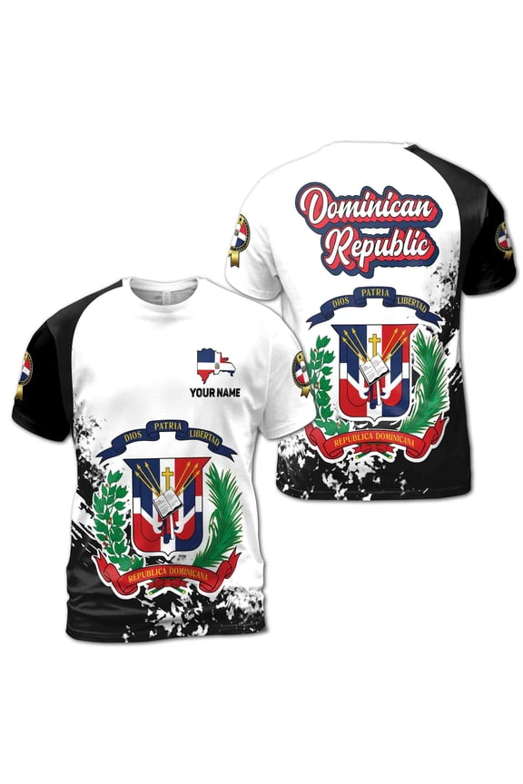 Custom Name Republica Dominicana Patrotic 3D T-shirt S-5XL