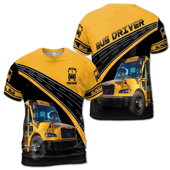 Custom Name School Bus Bus Driver Men's T-shirt S-5Xl