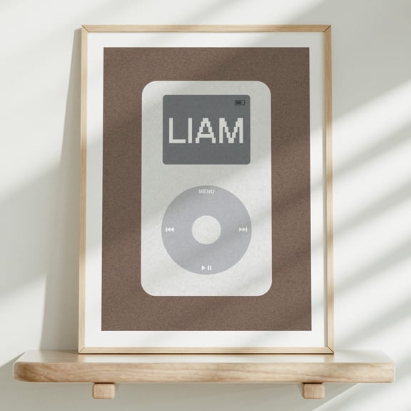 Custom Name Sign, Classic Ipod Art, Personalized Gift, Kids Name Sign, Kids Name Print, Personalized Digital Download, Tech Art, 90S, 2000S, Unframed Canvas Size 8x12