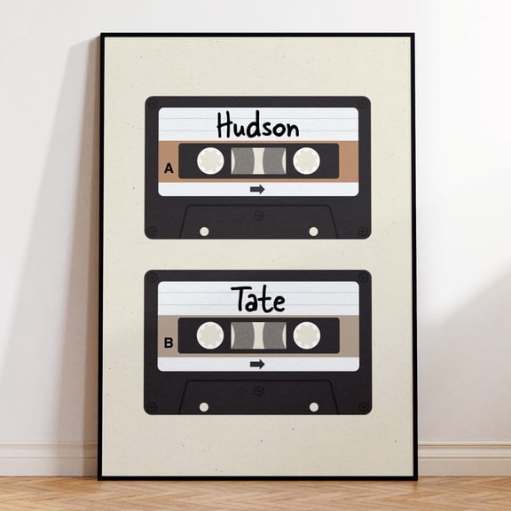 Custom Name Sign, Retro Wall Art, Personalized Gift, Kids Name Sign, Kids Name Print, Personalized Digital Download, Neutral Kids Art, 90S, Stretched Canvas Size 12x18