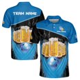 thumbnail image 1 of Custom Name Team Name Funny Beer Bowling Ball Men's Polo Shirt S-5XL, 1 of 5