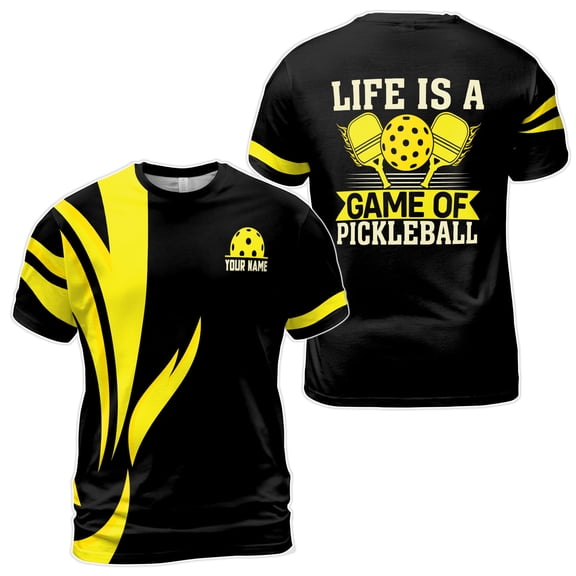 Custom Name Team Name Life Is A Game Of Pickleball Men's T-Shirt S-5XL