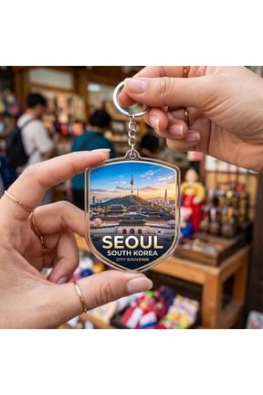 Custom Name Travel Acrylic Keychain with Scenic Landmark or Skyline Artwork, Travel Souvenir Key Ring, Backpack Charm and Keepsake for Trips, Vacations, Friends, Family or Everyday Use