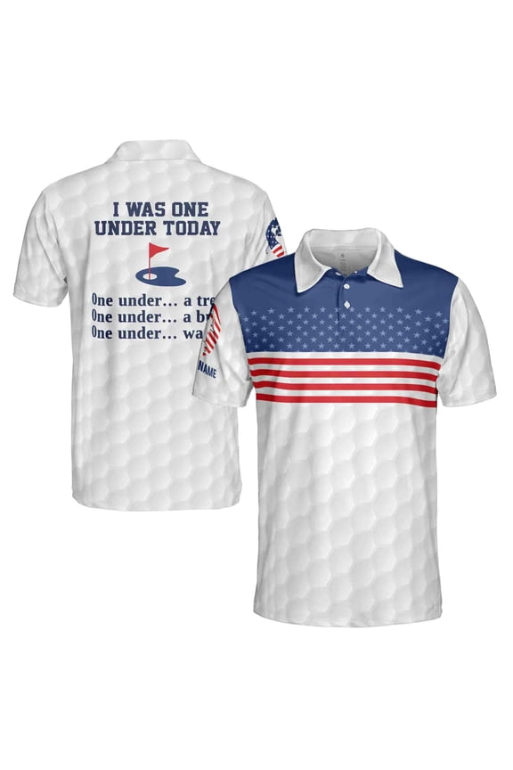 Custom Name USA American Golfer 3D All Over Printed Polo Shirt