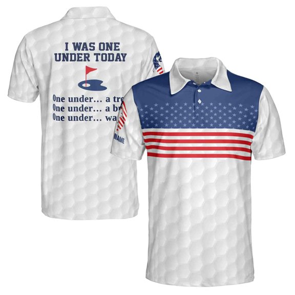 Custom Name USA American Golfer 3D All Over Printed Polo Shirt