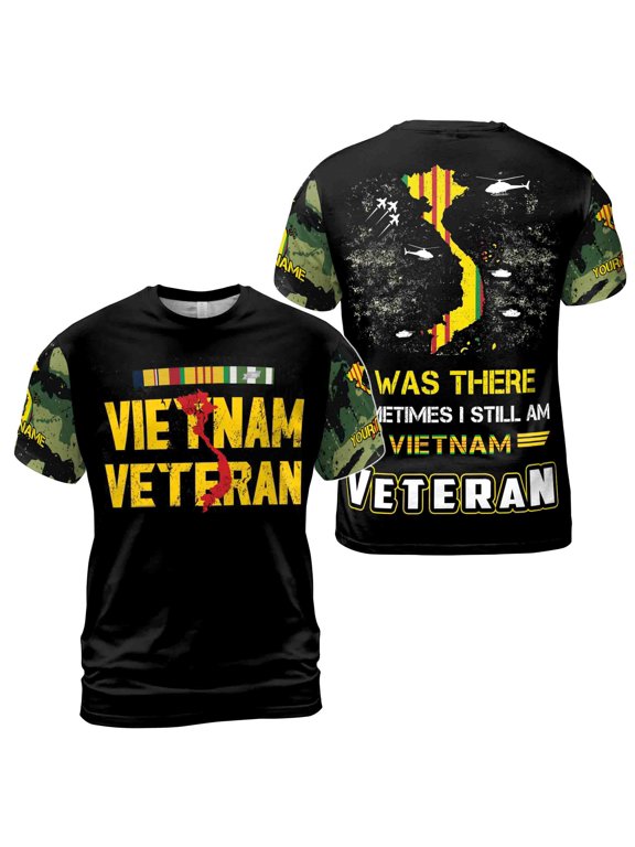 Custom Name Vietnam Veteran Proud Vet of Vietnam War Men's Polo Shirt S-5XL