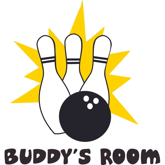 Custom Name Vinyl Wall Decal for Home - Bowling Ball Pins Alley's Strike Gutter Cute Wall Décor Bedroom Living Room Entry - Personalized Text Removable High Tact - Size: 30 In x 30 In