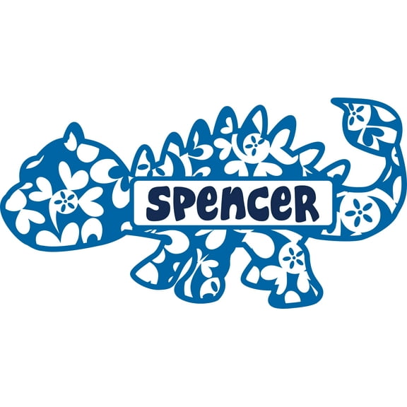 Custom Name Vinyl Wall Decal for Home - DINOSAUR Monster Lizard Cute Wall Decal Bedroom Living Room Entry - Personalized Text Removable High Tact - Size: 24 In x 40 In