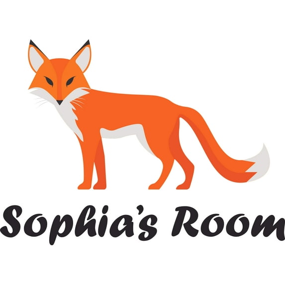 Custom Name Vinyl Wall Decal for Home - Fox Bushy Tail Hen House Chickens Cute Wall Décor Bedroom Living Room Entry - Personalized Text Removable High Tact - Size: 12 In x 20 In
