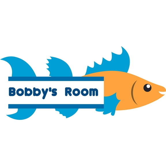 Custom Name Vinyl Wall Decal for Home - Split Hook Fish Pole Bait Cute Wall Décor Bedroom Living Room Entry - Personalized Text Removable High Tact - Size: 12 In x 20 In