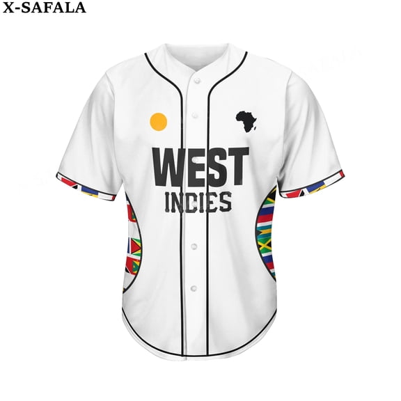 Custom Name WEST INDIES Love Country Flag 3D Printed Baseball Jersey Summer Shirt Men's To