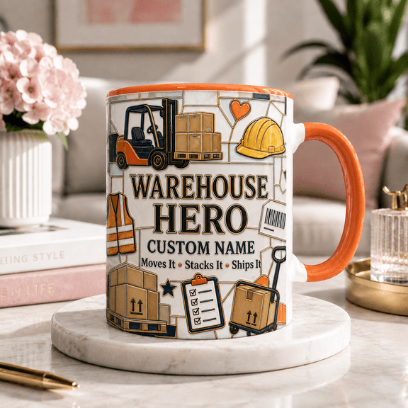 Custom Name Warehouse Worker 3D Effect Mug, Personalized Warehouse Hero Gift