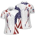 thumbnail image 1 of Custom Name White American Flag Patriot Golf Women's Polo Shirt S-5XL, 1 of 7
