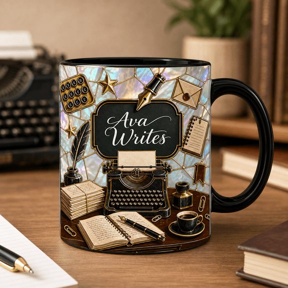 Custom Name Writer Mug, Personalized 3D Effect Mug for Authors & Journaling