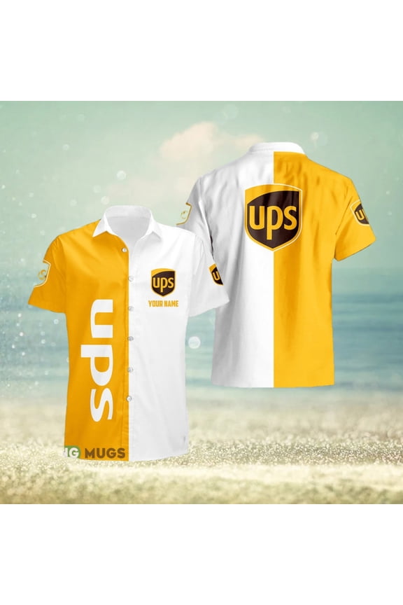 Custom Name ups Style 5 Logo Trademark 3D Hawaiian Shirt For Men And Women Gift