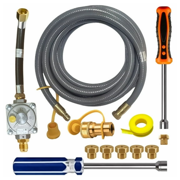 Custom Natural Gas Conversion Kit from LP to NG for Weber Genesis II 435 Natural Gas - Easy Install - Includes Predrilled Orifices - Detailed Instructions -10' NG Hose - Natural Gas Regulator