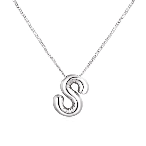 Custom Necklace – Letter and Heart Design Silver Necklace With Words For Fashionable Women With Initials A Present For Women Teenagers And