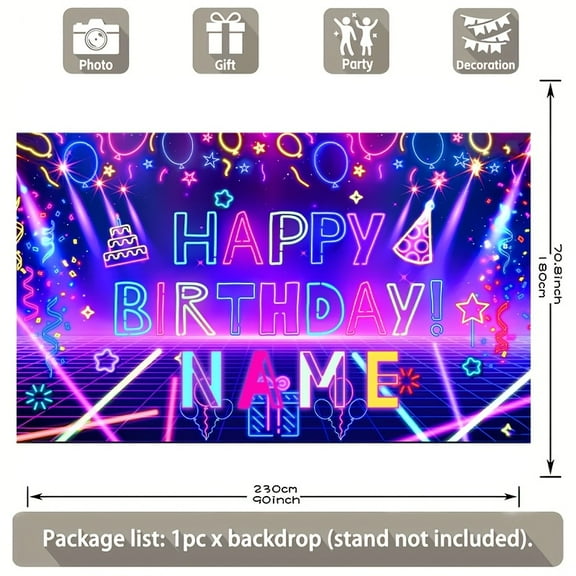 Custom Neon Party Decorations Banner Neon Sign Backdrop Photo Booth Props Background Party Favors