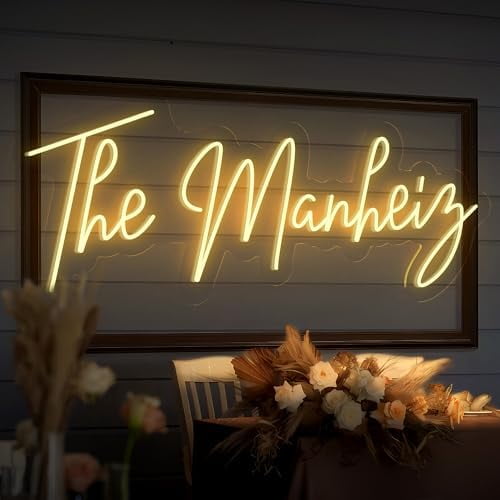 Custom Neon Sign, Name Neon Sign Customizable, Custom Neon Signs Personalized for Wall Decor, LED Neon Light Sign for Wedding, Dorm, Bedroom, Birthday Party, Bar, Business$$Tools & Hardware Other
