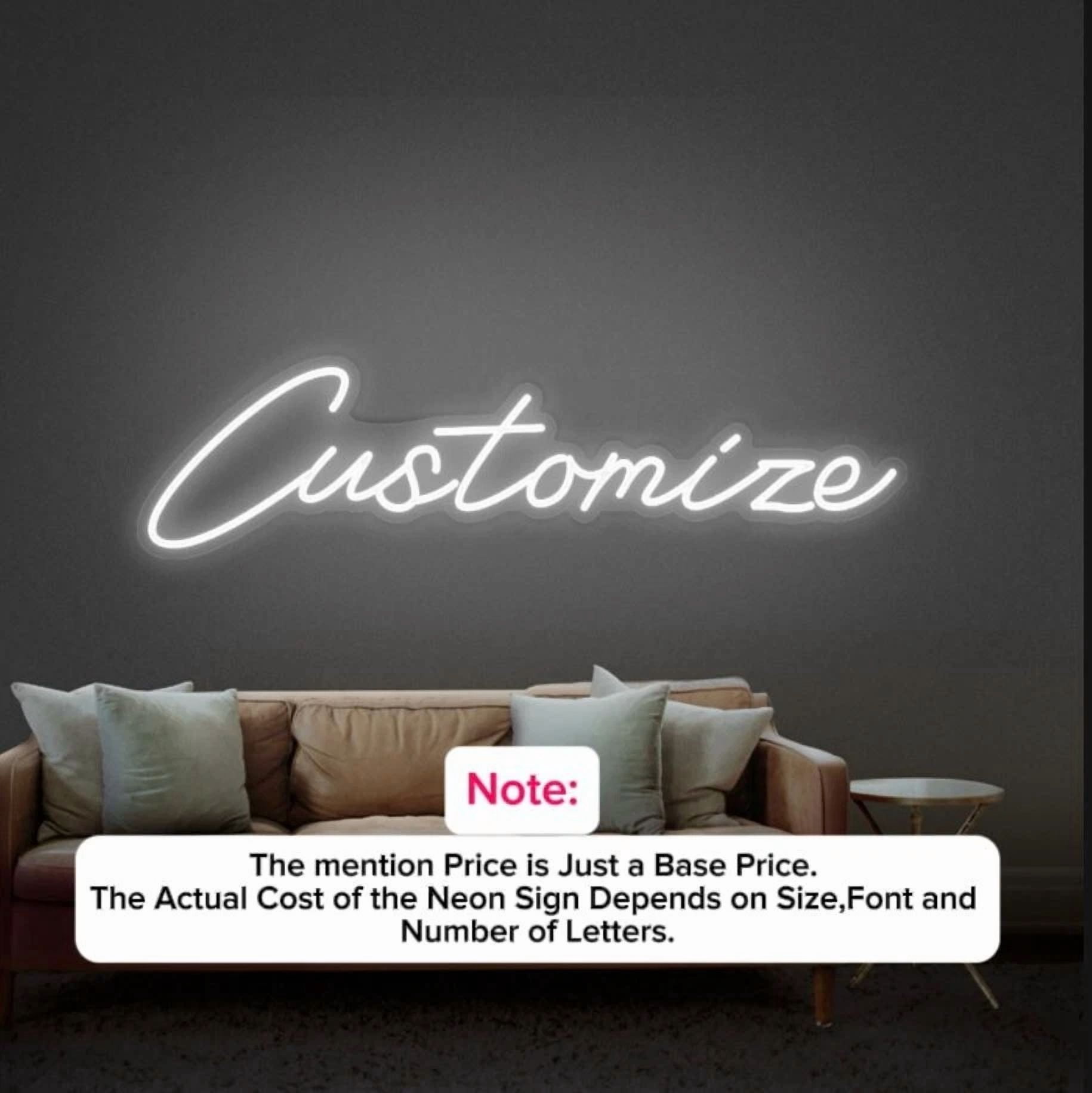 Custom Neon Bar Sign For Wall - Personalized LED Name Sign, 12" To 45" Sizes, Remote Dimmer