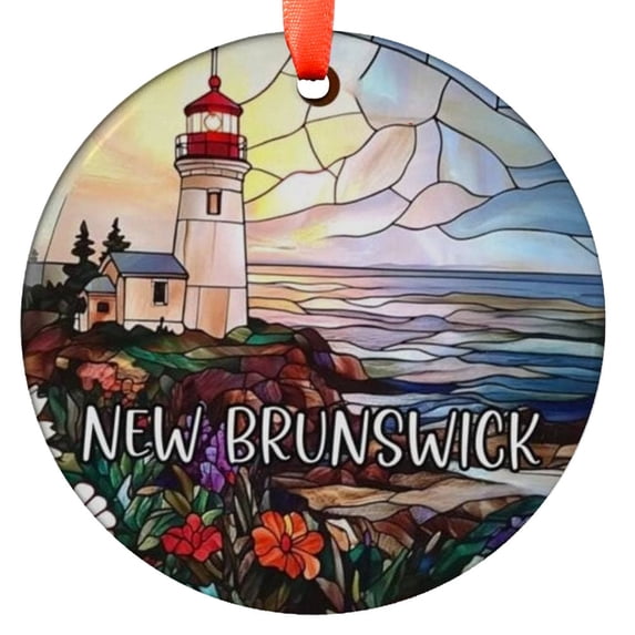 Custom New Brunswick Ornament |Faux |Unique Canada Souvenir |Vacation Travel Gift | Holiday |Christmas Decor, Holiday Keepsake, Xmas Tree Hanging Decoration, Seasonal Gift Idea, Co