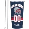 thumbnail image 1 of Custom New England Tumbler, Personalized Name and Number Tumbler Cup, Customized Stainless Steel Travel Coffee Mug Keeps Drinks Cold and hot Gifts for Men Women Fans, 1 of 6