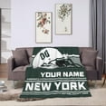 thumbnail image 1 of Custom New York 1 Blanket Personalized Throw Blankets Name Number Gifts for Men Women Boy Football Style Decor, 1 of 6