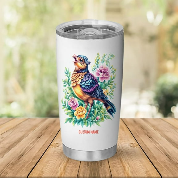 Custom Nightjar Lover Tumbler 20oz With Handle & Straw – Stainless Steel Travel Mug With Lid – Cute Bird Gifts For Her – Personalized Animal Cup For Birthday, Holiday DMwnOT