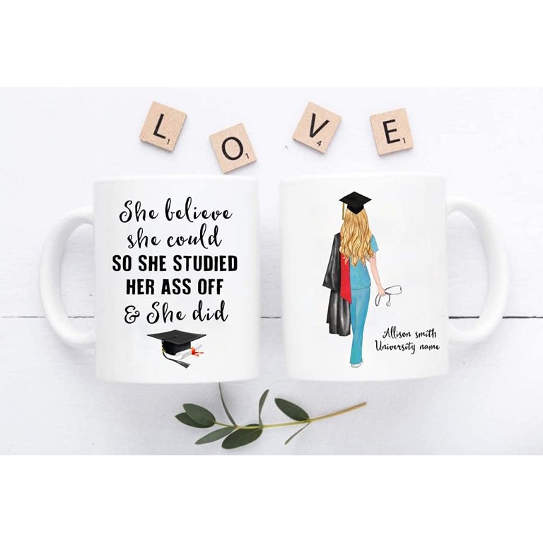 Custom Nurse Graduation Mugs, Personalized Graduation Gifts for 