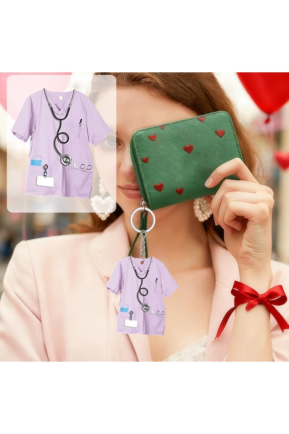 Custom Nurse Keychain for Women Healthcare Worker Appreciation Gift, Personalized Medical ID Badge Holder, Nurse Week Decor, Nurse Graduation Present, Cute Nurse Uniform Charm for Stethoscope or Bag