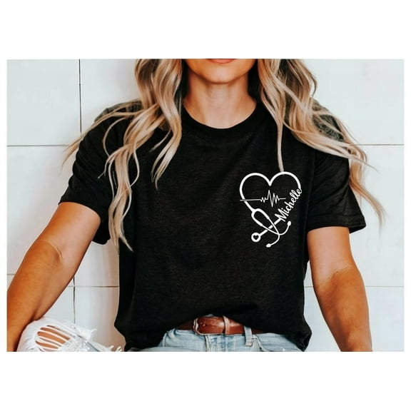 Custom Nurse T-Shirt – Personalized Name Gift for New Grad, RN, or Nurse Appreciation