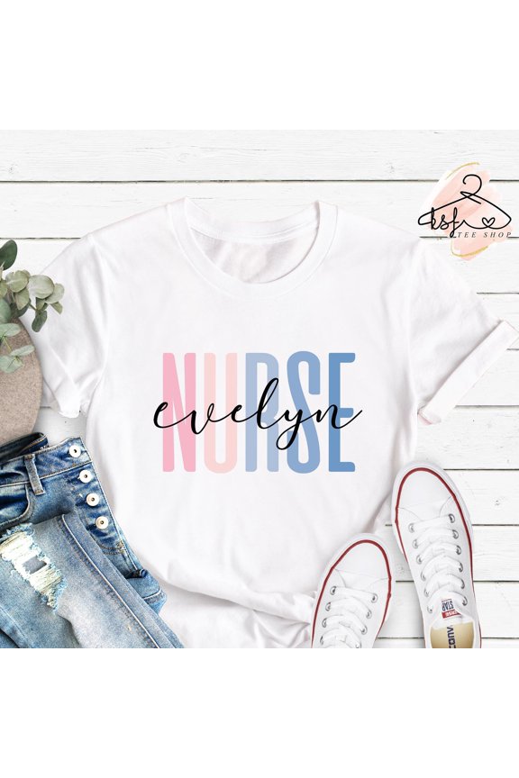 Custom Nurse Tshirt Colorful Personalized RN Tee