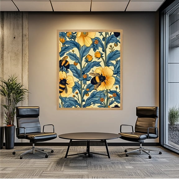 Large Framed Corporate Office Decor Wall Art Canvas 40x60 Inch - William Morris