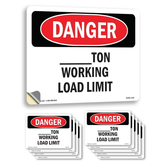 Custom OSHA Danger Vinyl Decal Label 10 Inch x 7 Inch - 10 Pack