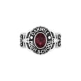 thumbnail image 1 of Custom Oakhill High School Class Ring Personalized Graduation Year Ruby Red Stone Engraved Initials AJE 925 Sterling Silver, 1 of 2