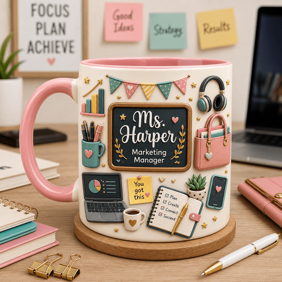 Custom Occupation Mug with Name, Personalized Job Title Coffee Cup Gift for Work