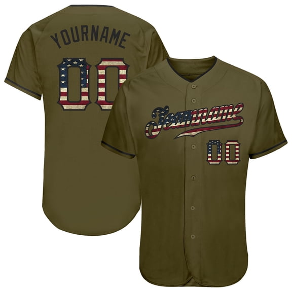 Custom Olive USA Black Authentic Salute To Service Baseball Jersey - Hot Sale 2026