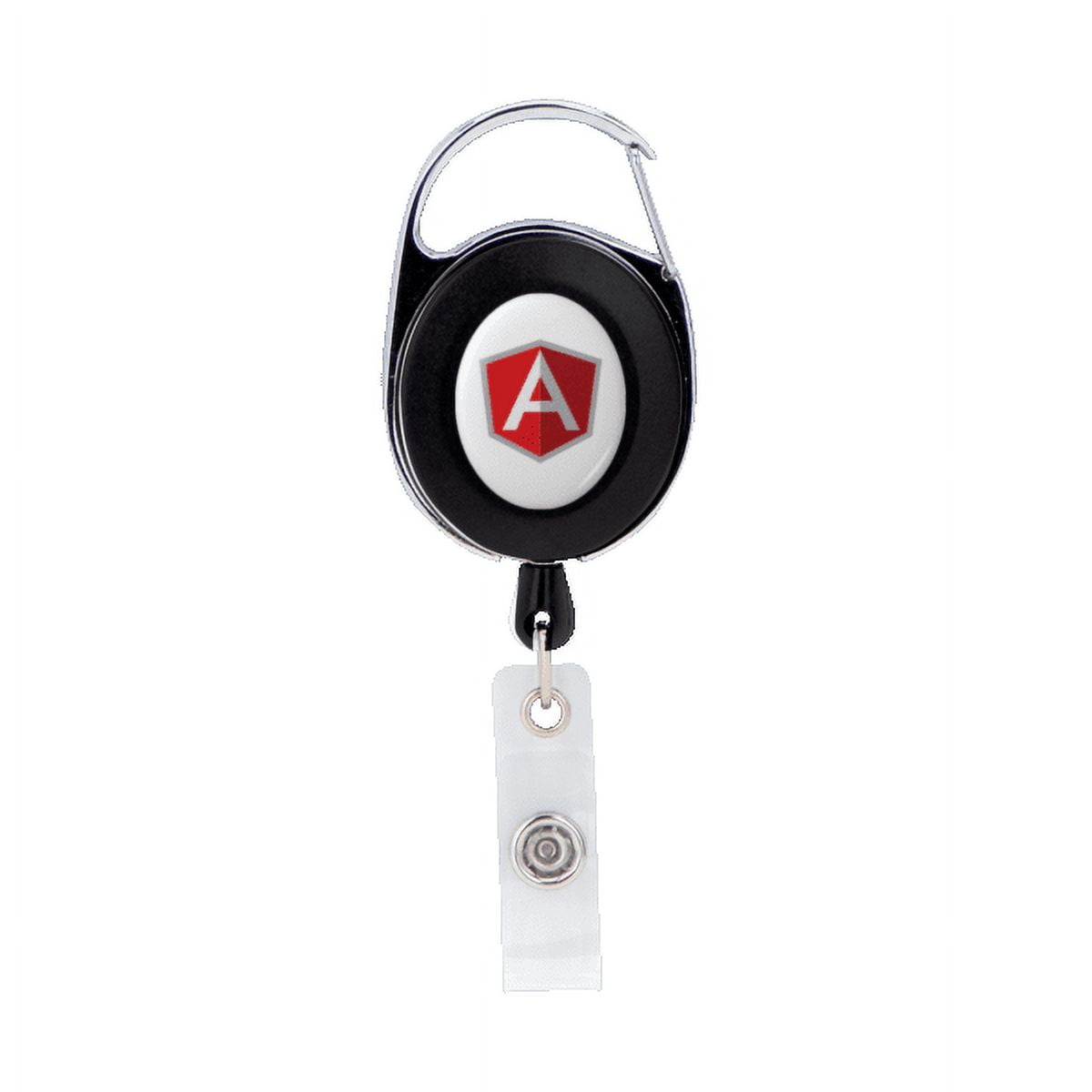 Custom Oval Metal Retractable Badge Reel with Carabiner, Set of 100, Personalized Bulk Pack, Stylish Retractable ID Holder for Work and Events - Customize Your Logo - Durable & Professional Design