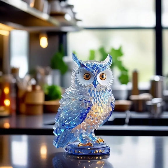 Custom Owl Acrylic Stand, Personalized Owl Acrylic Tabletop Decor Ornament, Customizable Home Office Display Stand, Ideal Gift for Father's Day Halloween and Christmas