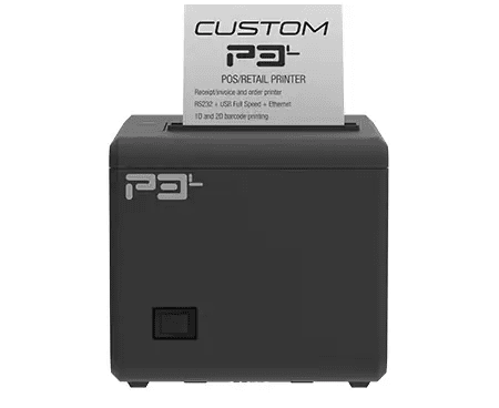 Custom America P3L Thermal Receipt Printer | USB, Serial & Ethernet | 200mm/s High-Speed | 203 dpi | Auto Cutter | 80/58mm Paper | Windows, Linux, Android, iOS Compatible