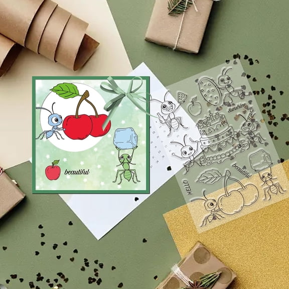 Custom PVC Plastic Clear Stamps for DIY Scrapbooking Photo Album Decorative Cards Making Ant 160x110x3mm